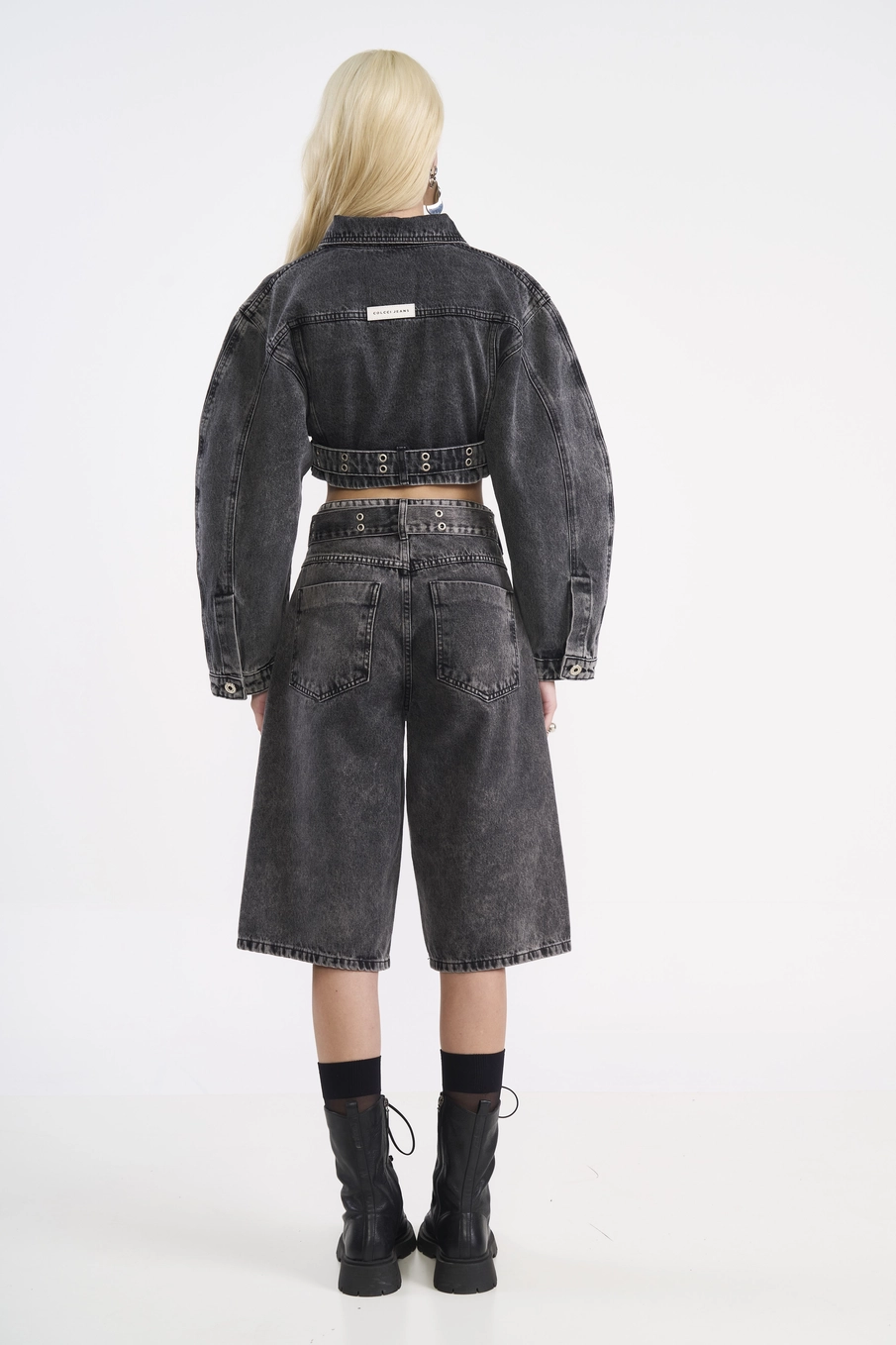 Bermuda Jeans Cancun Com Cinto Indigo Preto