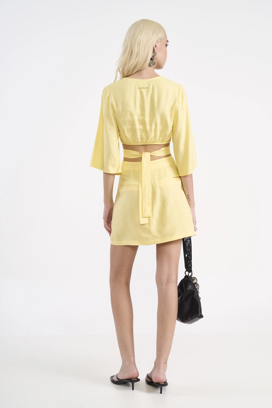 Saia Mini Em Linho E Viscose Berlim Amarelo
