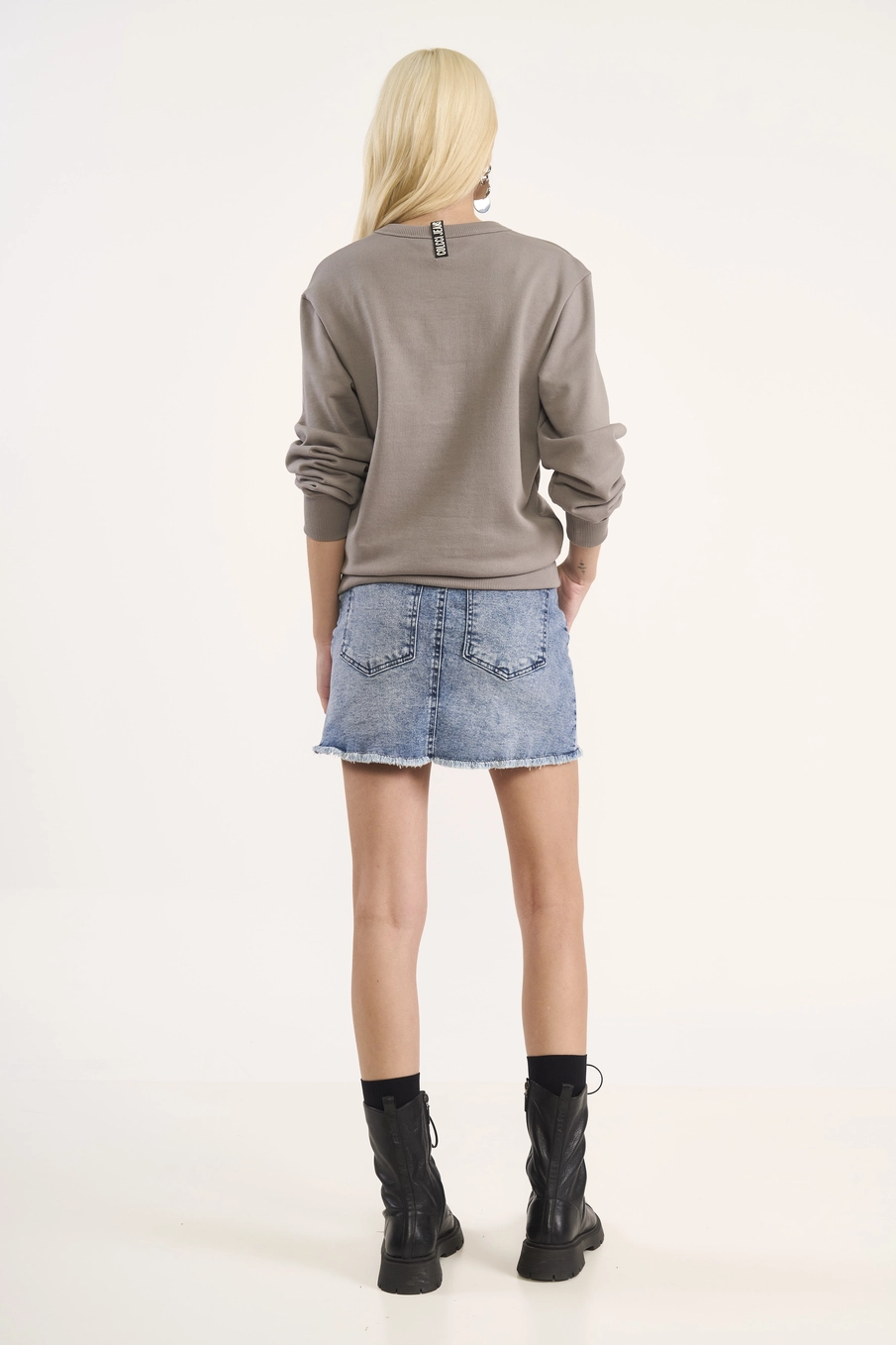 Saia Jeans Mini Justa Índigo