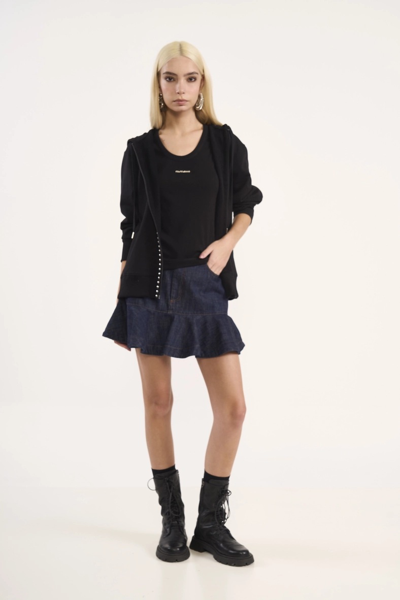 Saia Curta Jeans Balonê