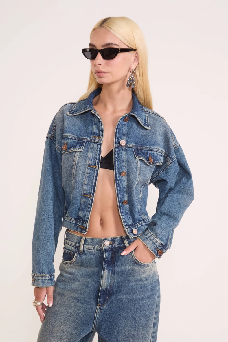 Jaqueta Jeans Cropped