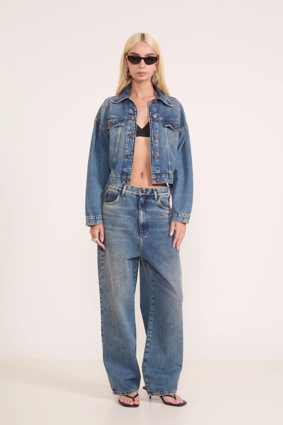 Jaqueta Jeans Cropped Índigo