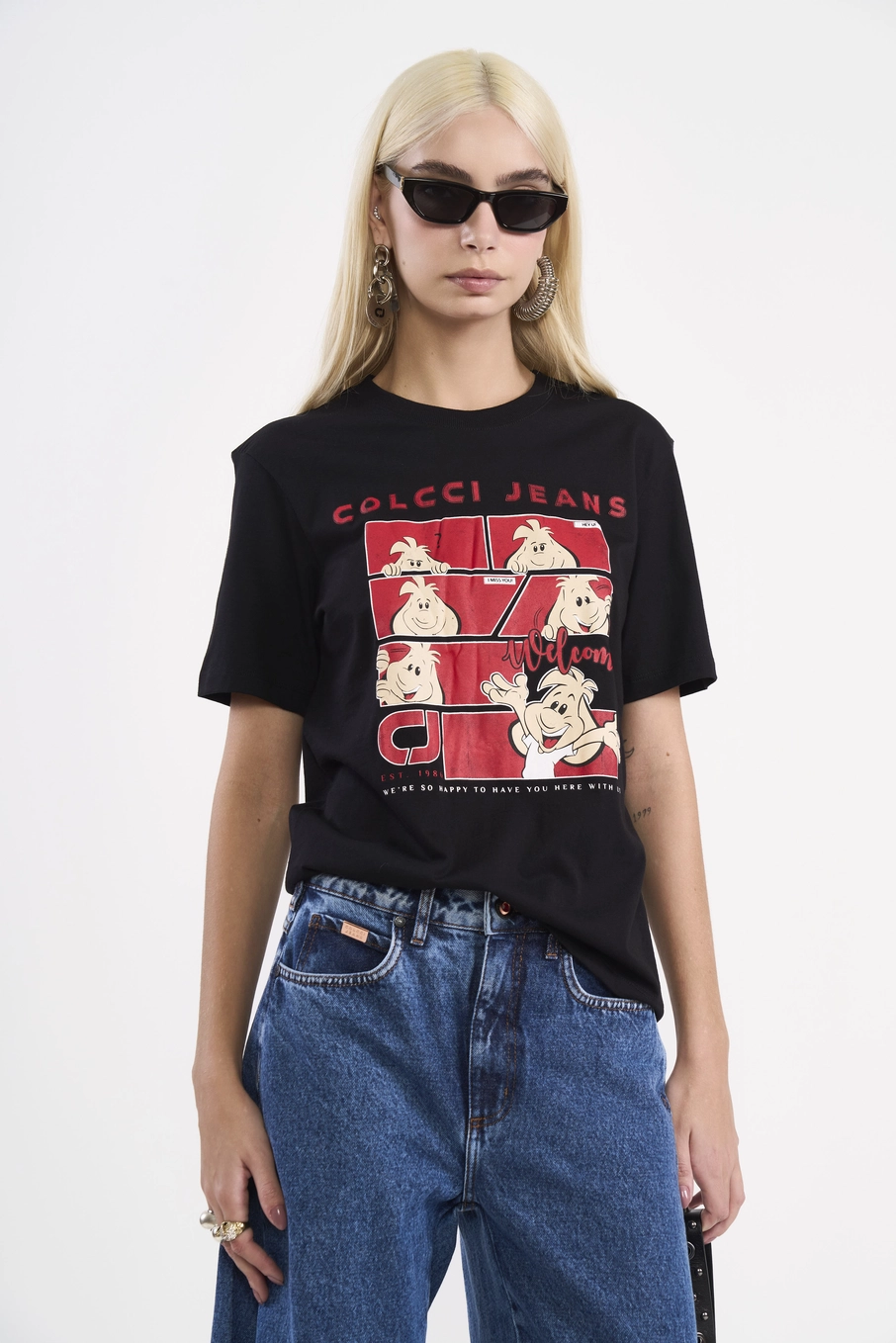 Camiseta Estampada Quadrinhos Preto