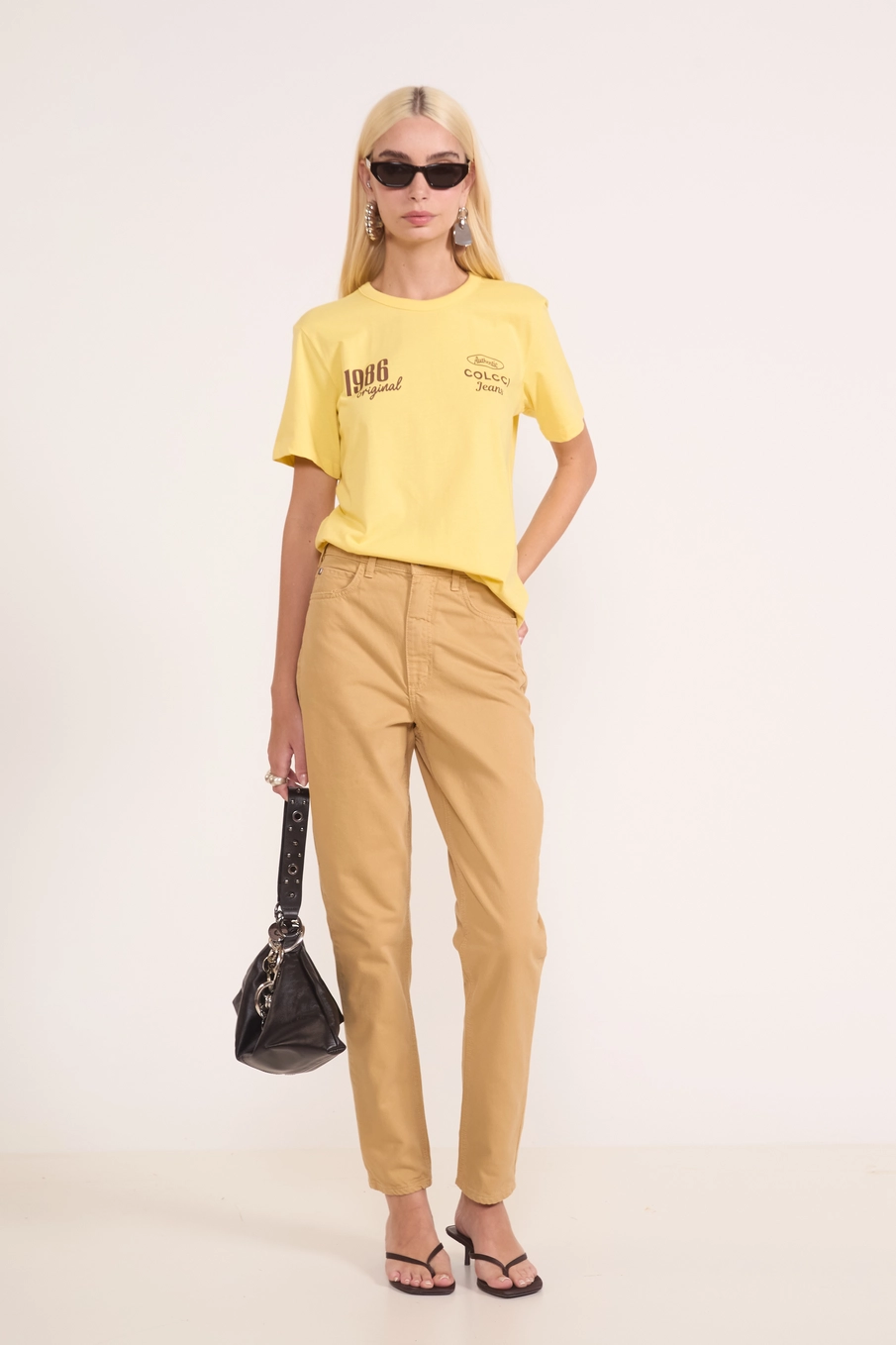 Camiseta De Algodão 1986 Original Amarelo