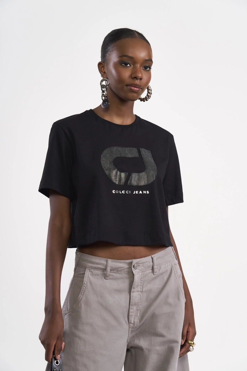 Camiseta Cropped Logomania
