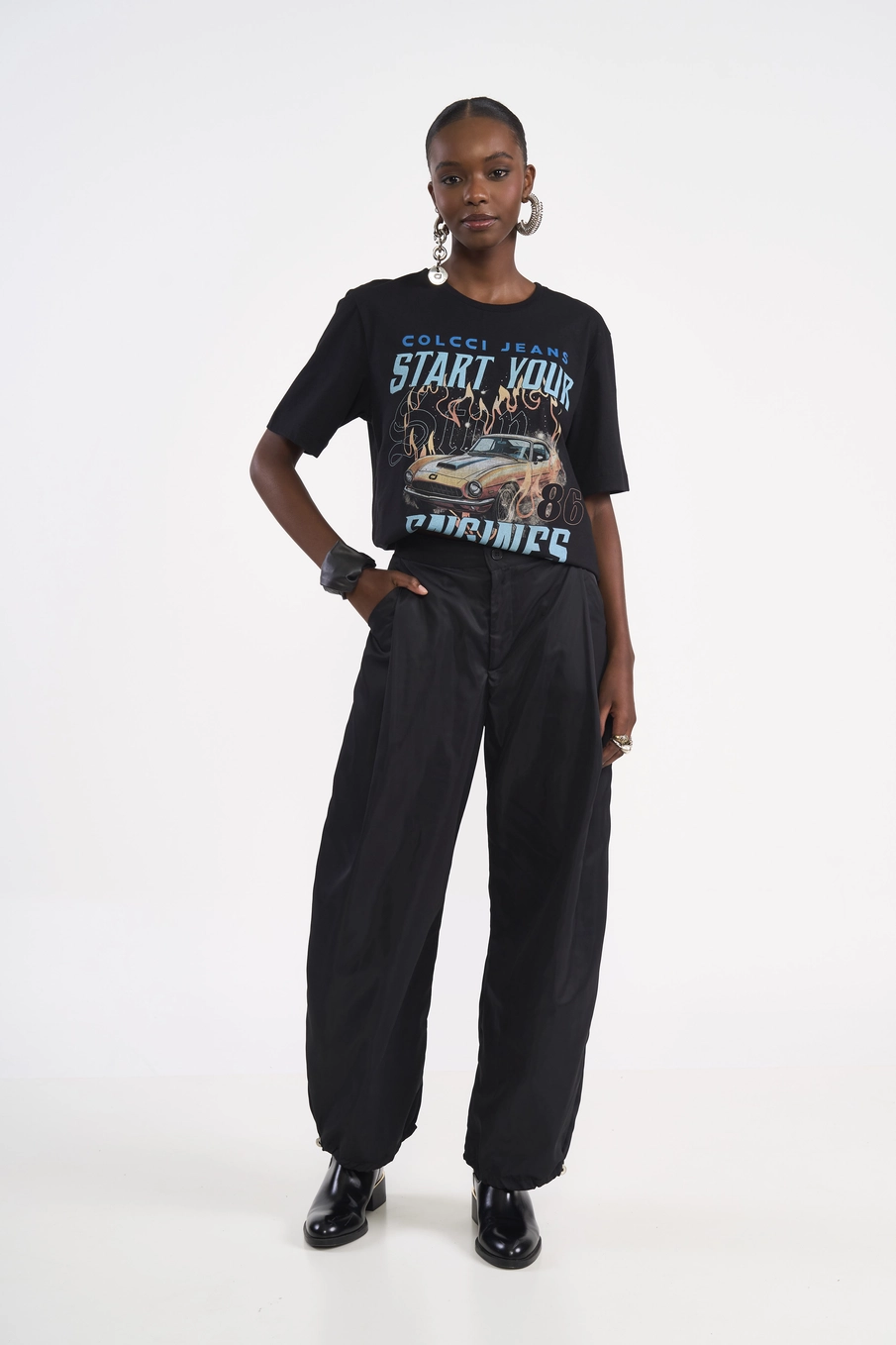 Camiseta Estampada Start Your Run Preto