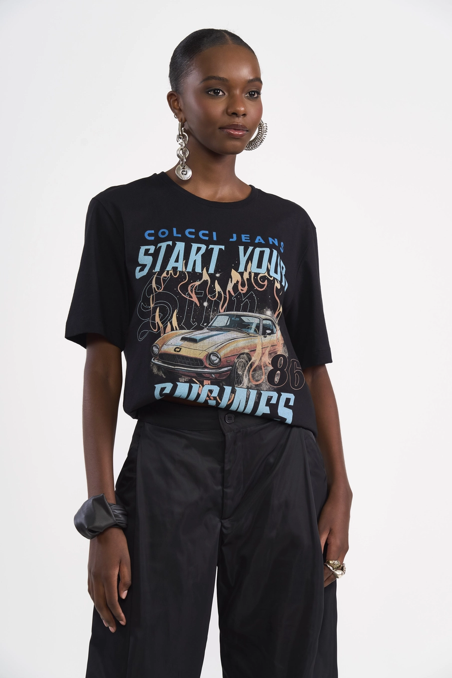 Camiseta Estampada Start Your Run Preto
