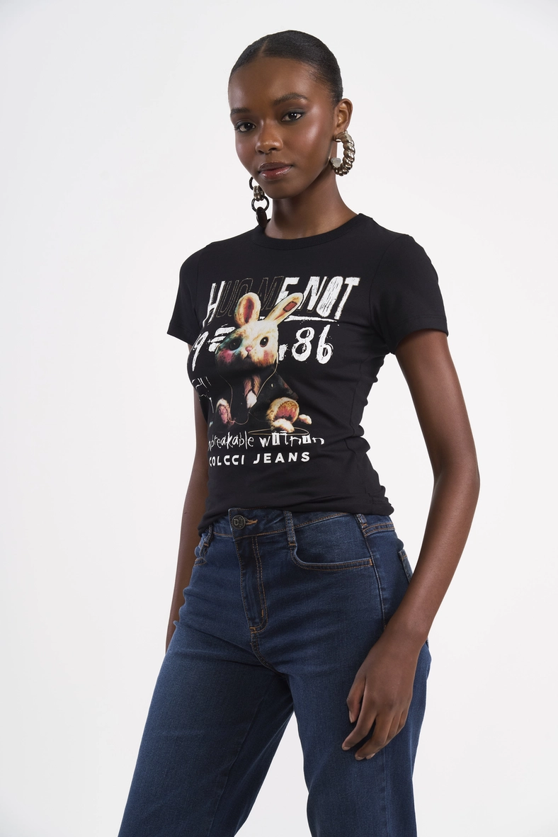 Camiseta Slim Estampa Bunny