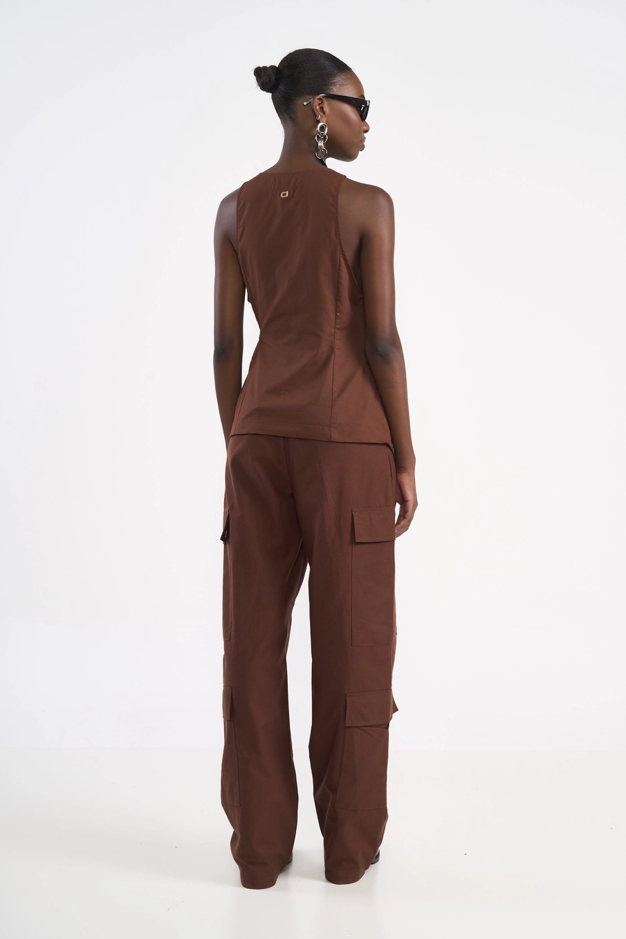 Blusa Transpassada Metropolitan Marrom