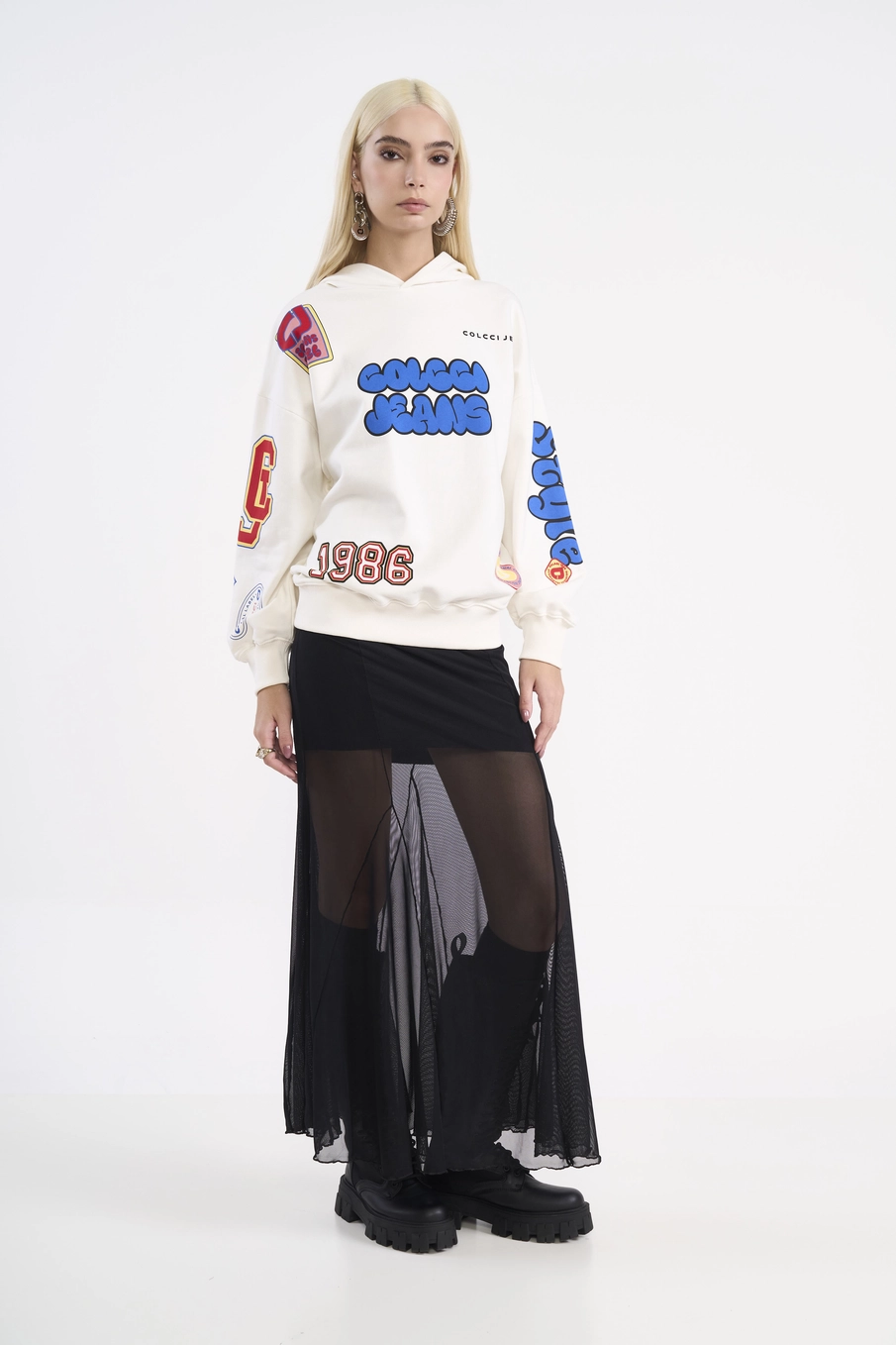 Blusão De Moletom Oversized Estampado Off Shell