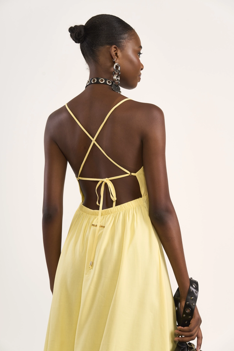 Vestido Midi Em Linho Soft Amarelo