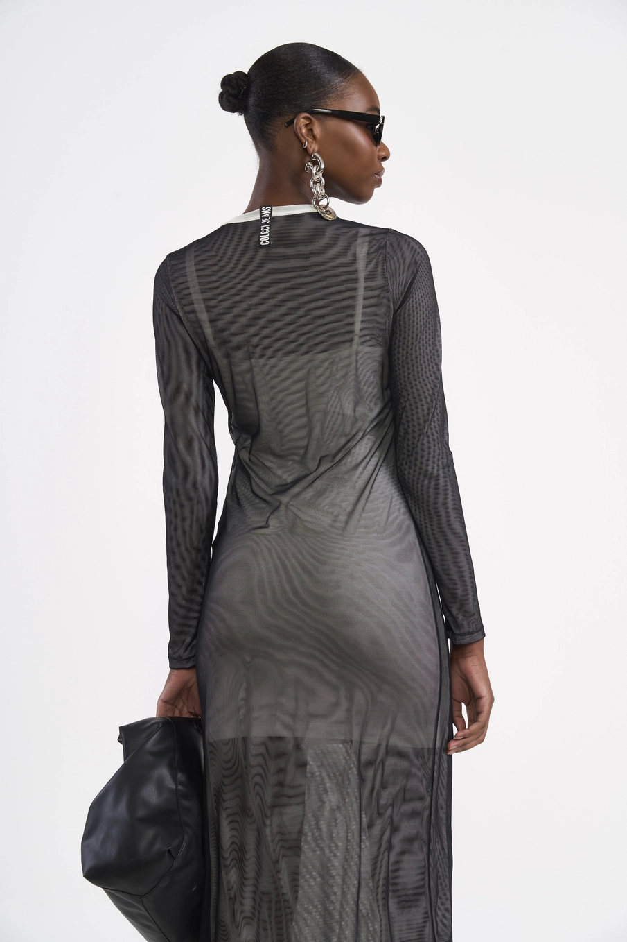 Vestido Midi Em Tule Varsity Preto