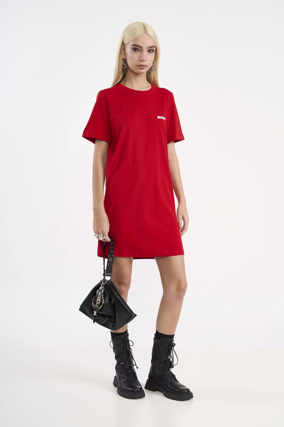 Vestido T-shirt  Minimalista Vermelho