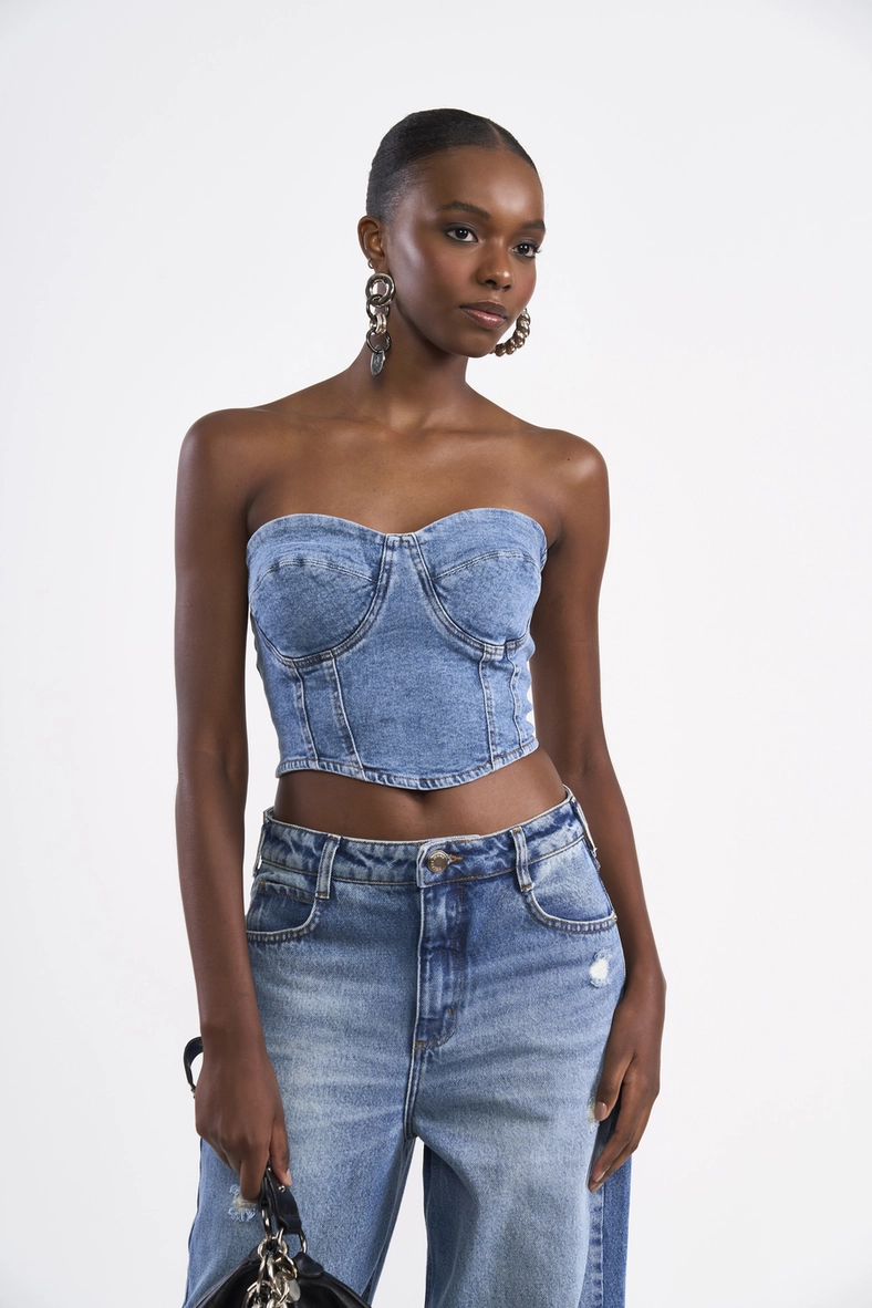 Top Tomara Que Caia Jeans