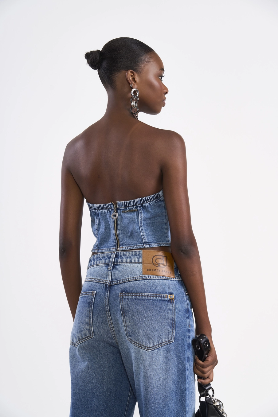 Top Tomara Que Caia Jeans Índigo