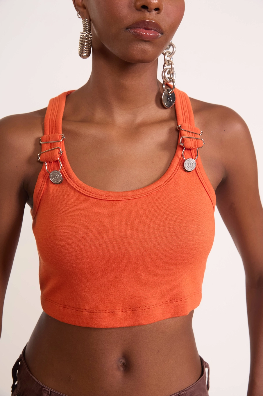 Top Cropped Metal Laranja