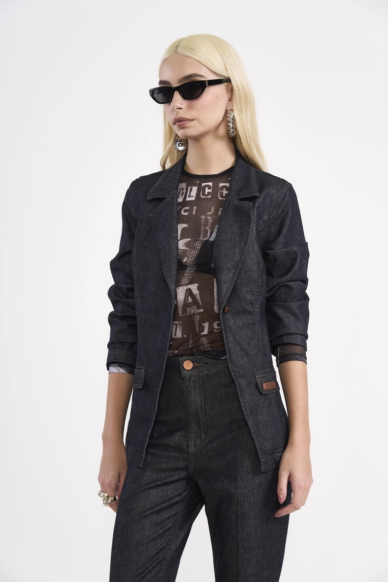 Blazer Jeans Acinturado