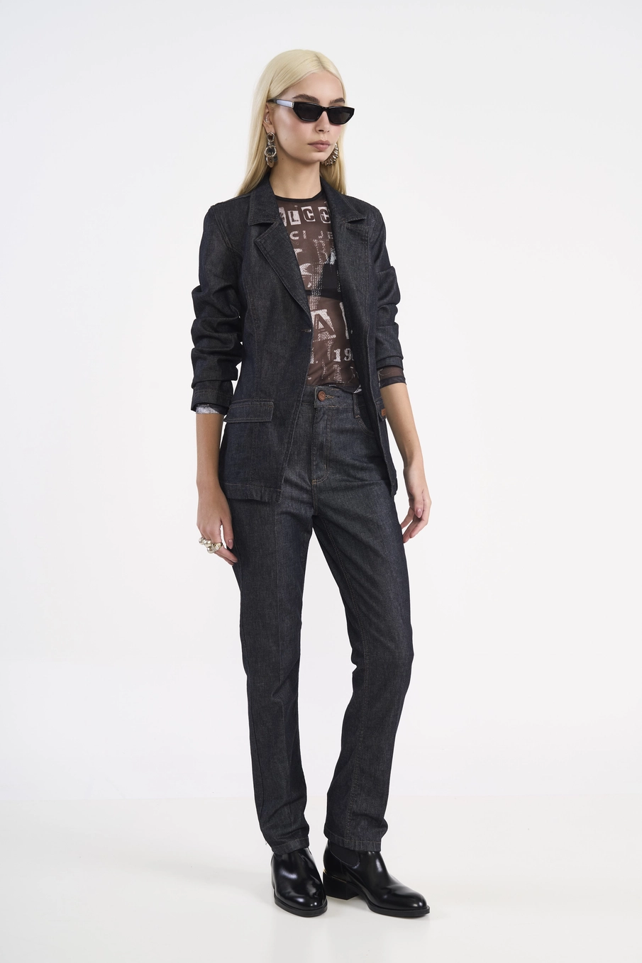 Blazer Jeans Acinturado Índigo