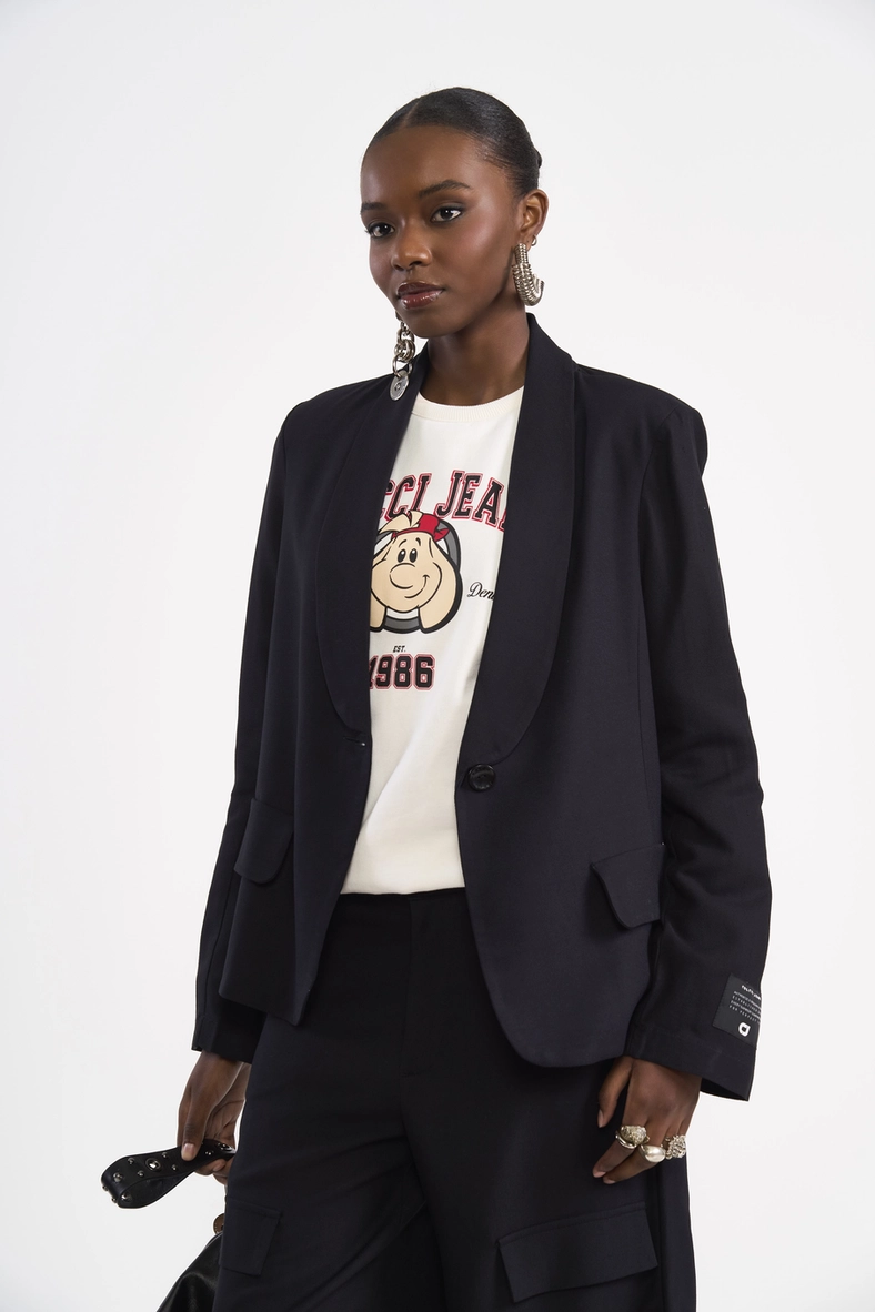 Blazer Alongado Em Viscose