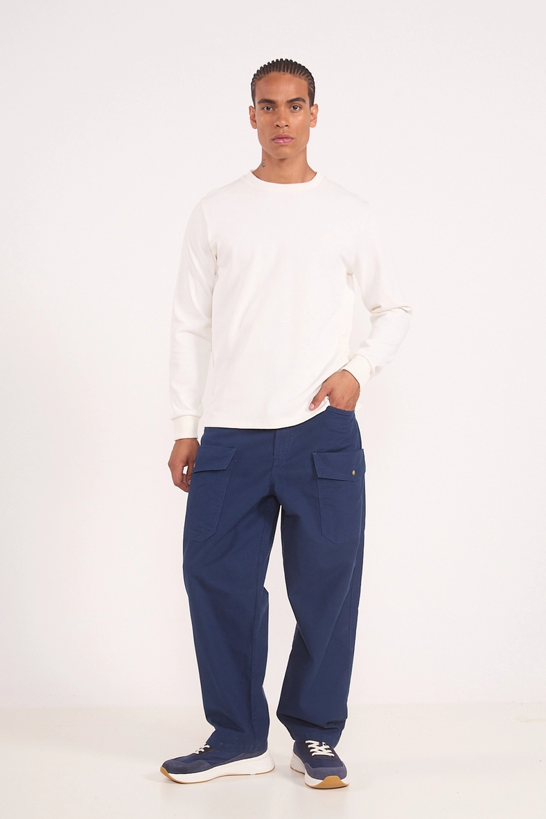 Calça Cargo Masculina Loose Em Sarja