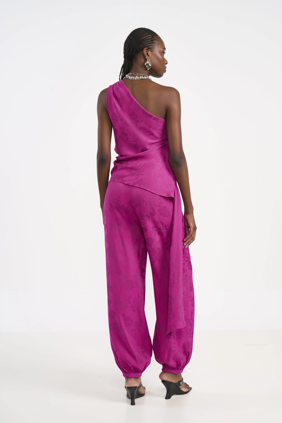 Calça Jogger Jacquard Florais Estampados