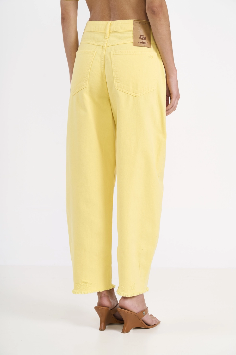 Calça Feminina Sarja Barril Amarelo