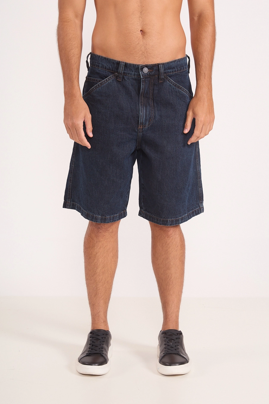 Bermuda Masculina Denim Loose Índigo