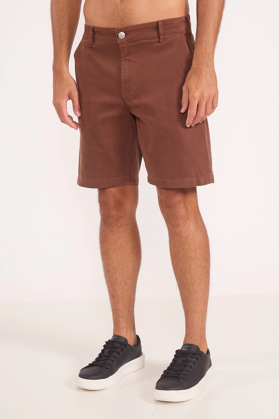 Bermuda Masculina De Sarja Texture Marrom