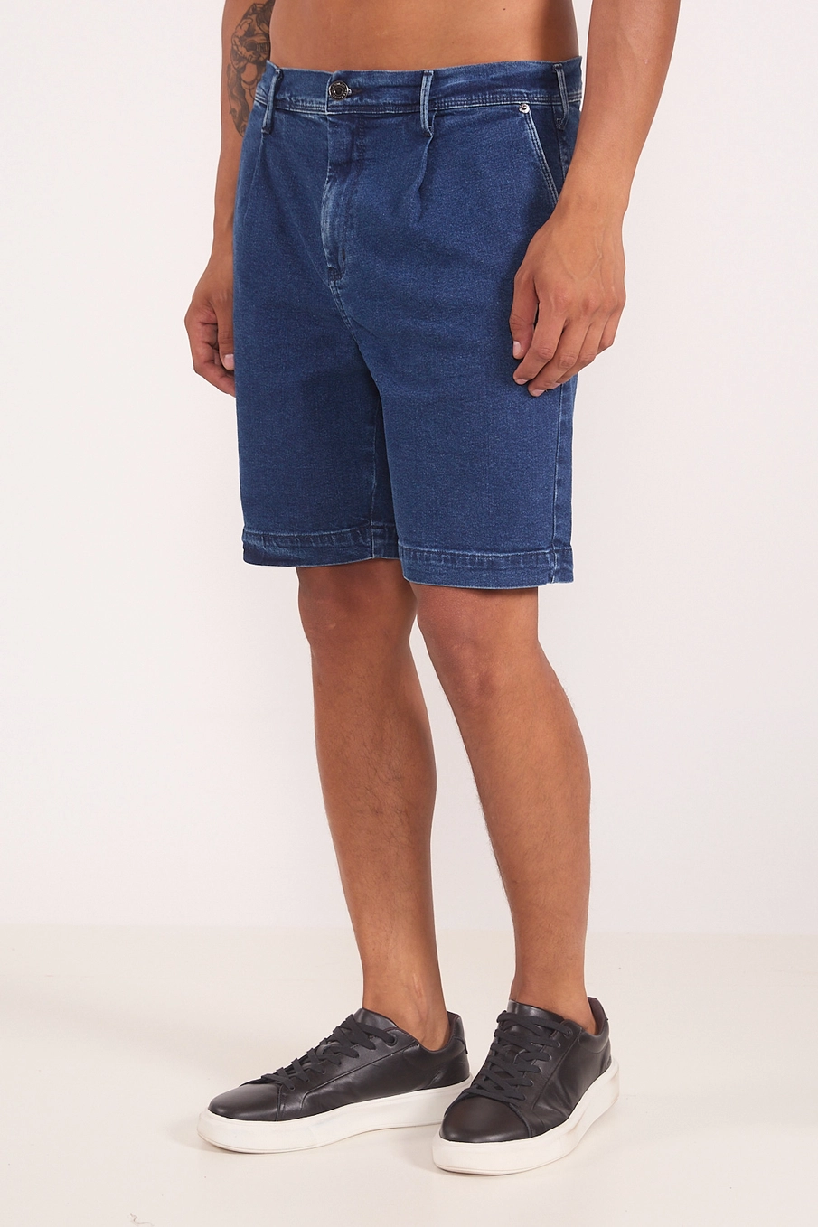 Bermuda Jeans Com Liocel Índigo