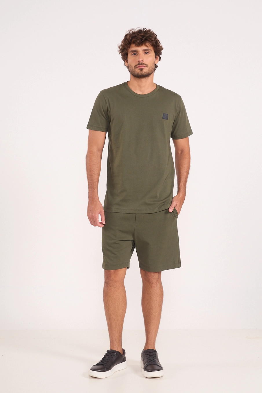 Bermuda Moletom Comfy Reta Verde
