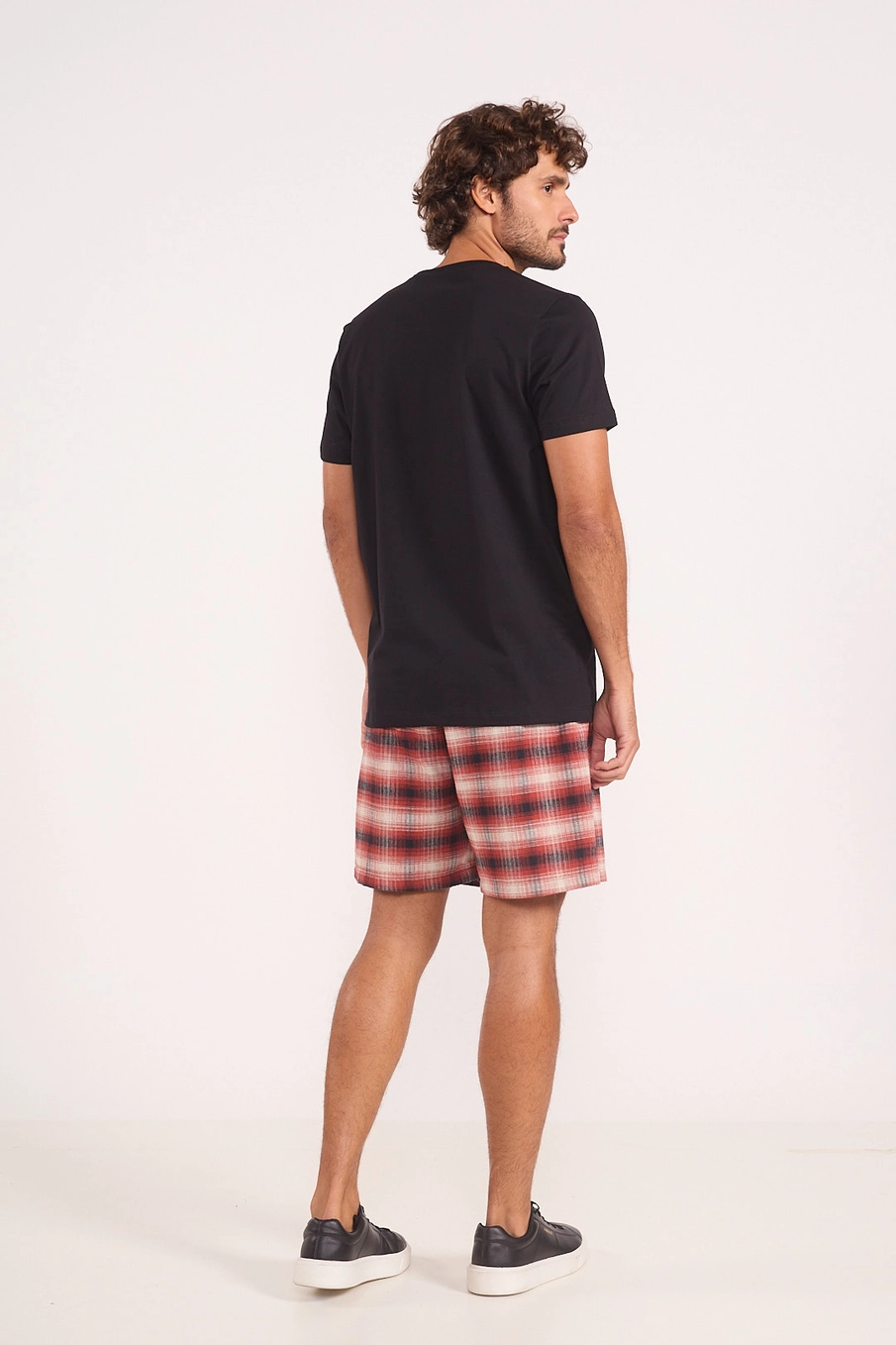 Bermuda Masculina De Algodão Xadrez Estampados