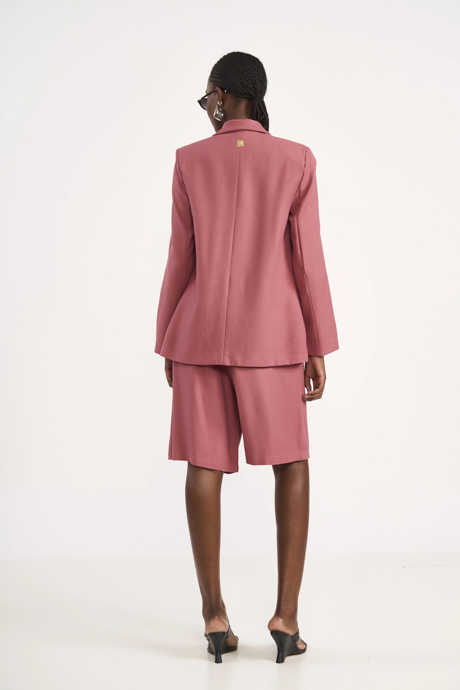 Bermuda Alfaiataria Em Viscose Rosa