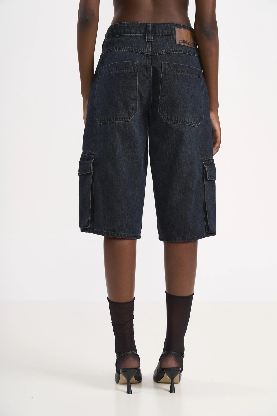Bermuda Jeans Cargo Índigo