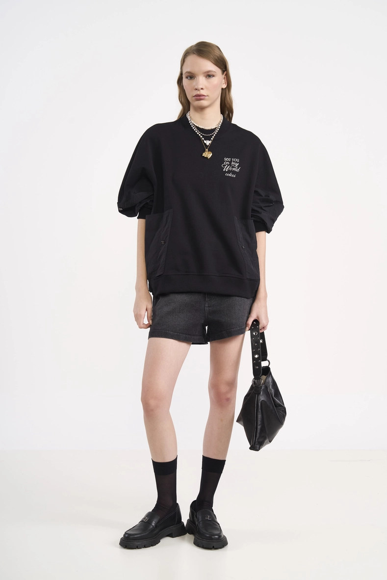 Short Jeans Feminino Amplo Vintage