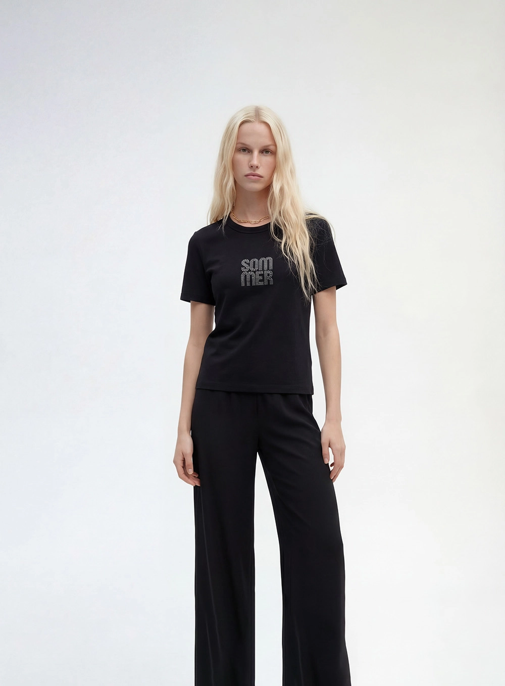 Calça Alfaiataria Feminina Pantalona Preto 4