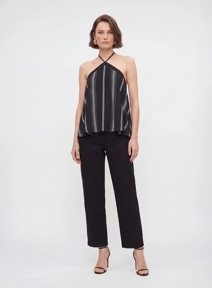 Calça Alfaiataria Jacquard Feminina Cenoura