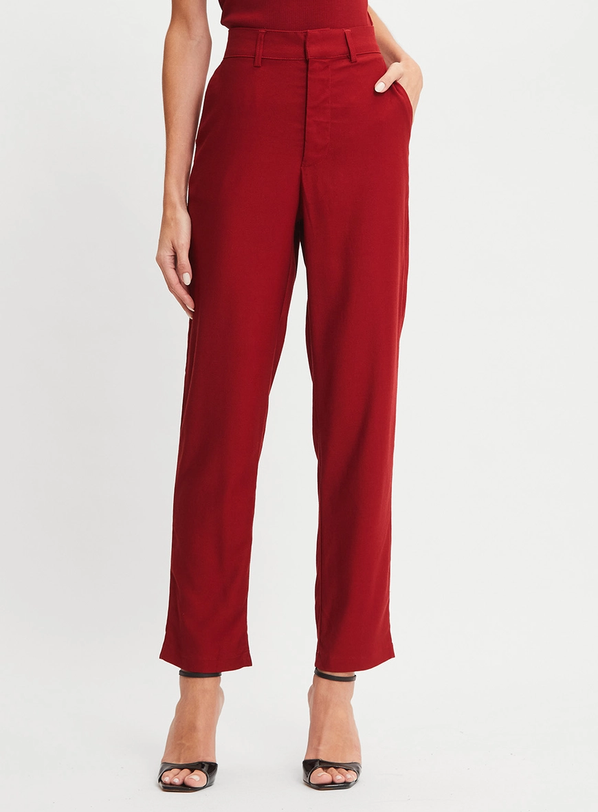 Calça Alfaiataria Cenoura Vermelho 2