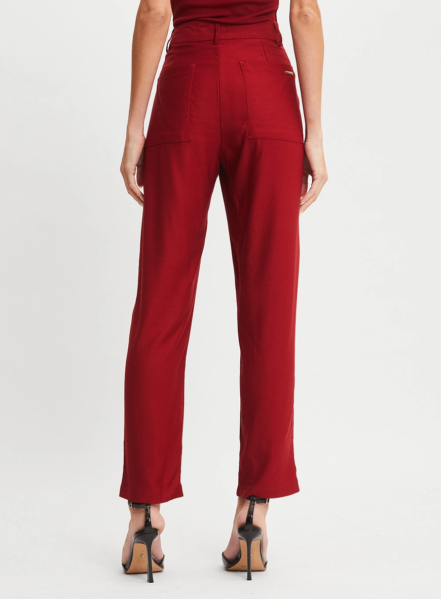 Calça Alfaiataria Cenoura Vermelho 3