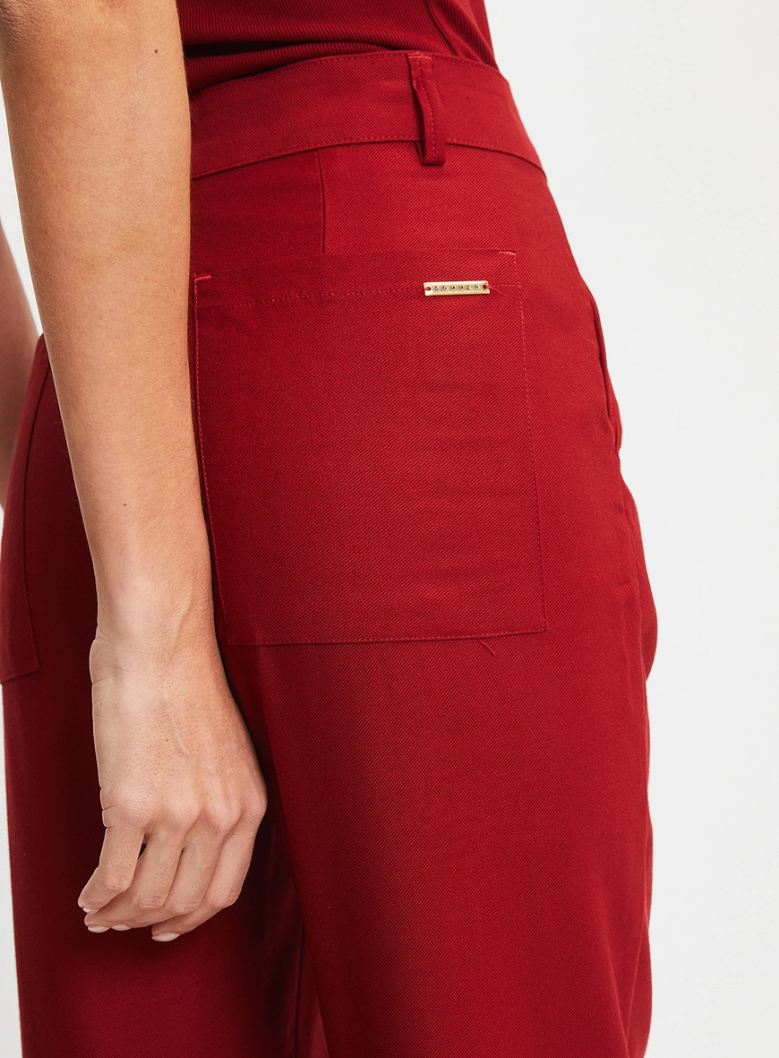 Calça Alfaiataria Cenoura Vermelho 4