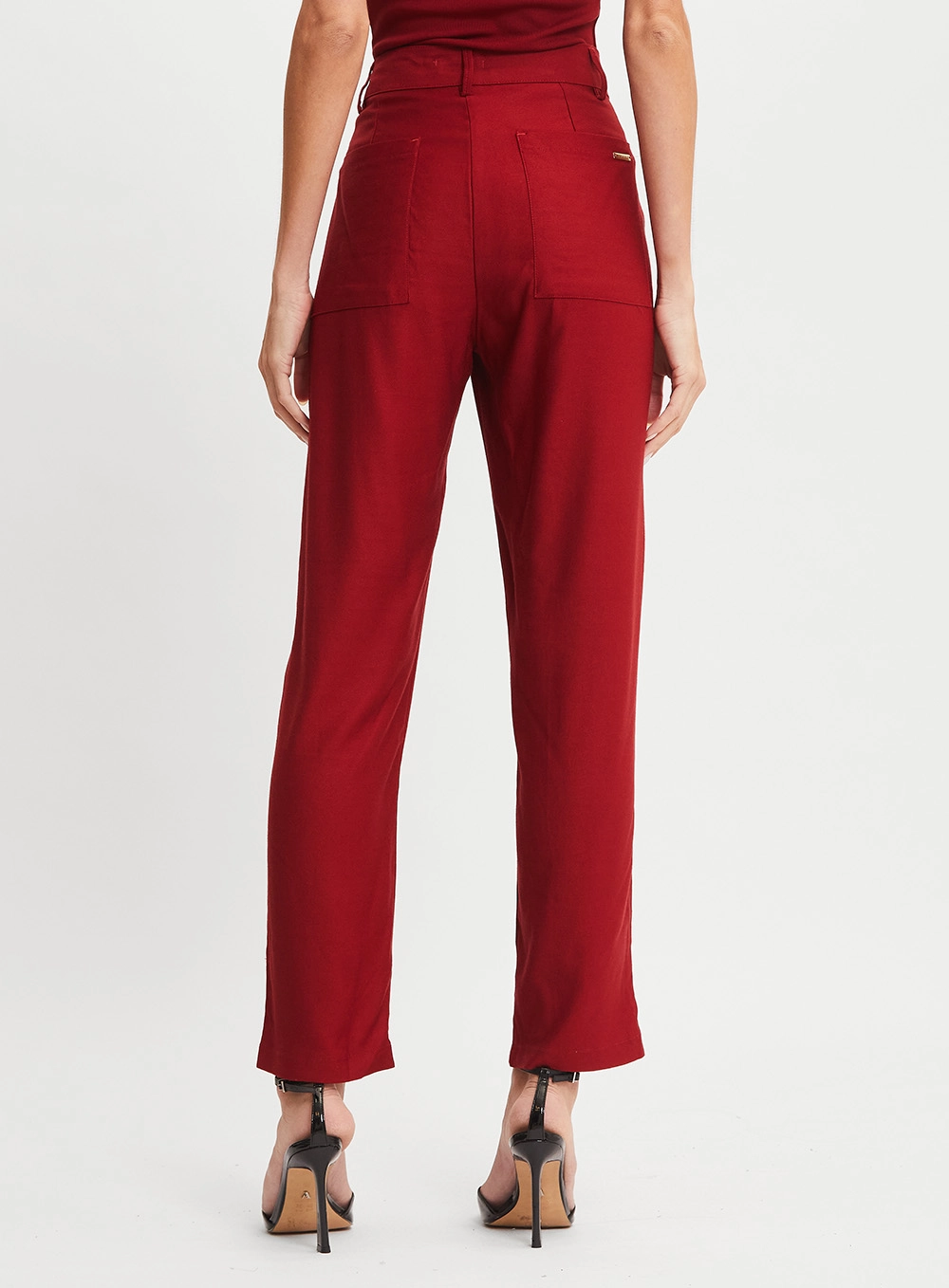Calça Alfaiataria Cenoura Vermelho 3