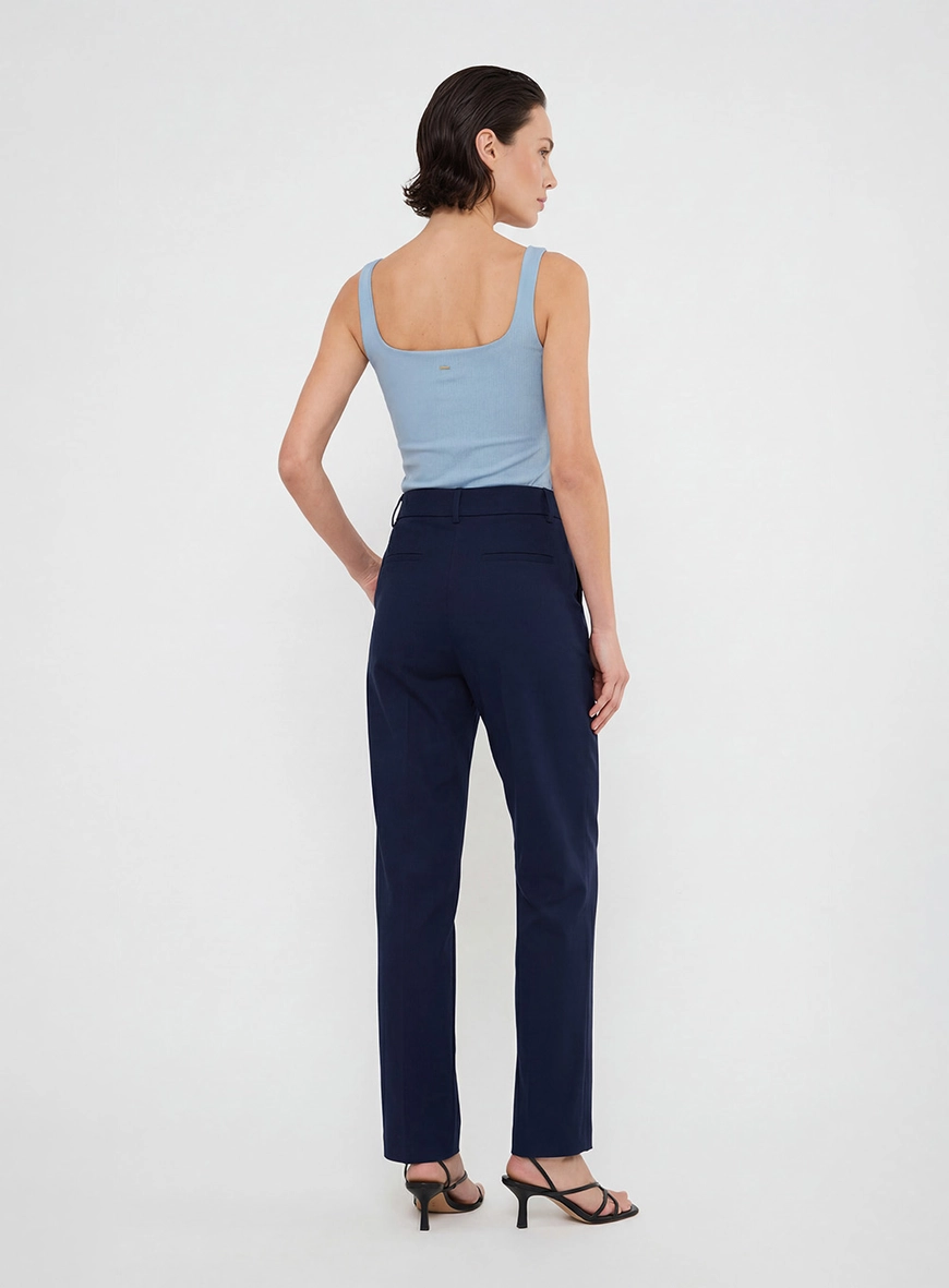 Calça Alfaiataria Reta Azul 2