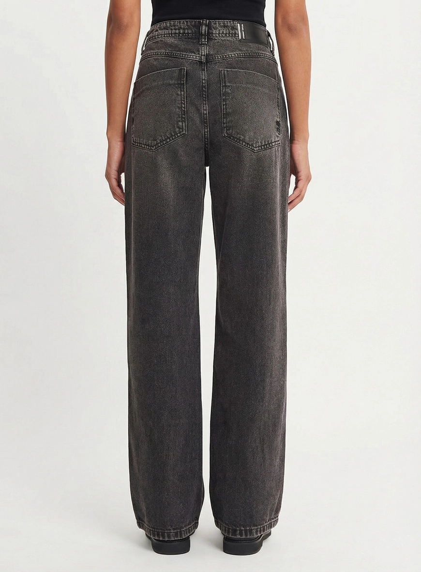 Calça Jeans Feminina Reta Indigo Preto 2