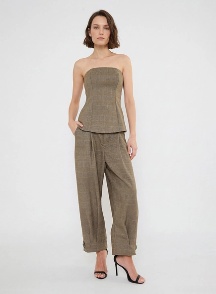Calça Xadrez Alfaiataria Ballon