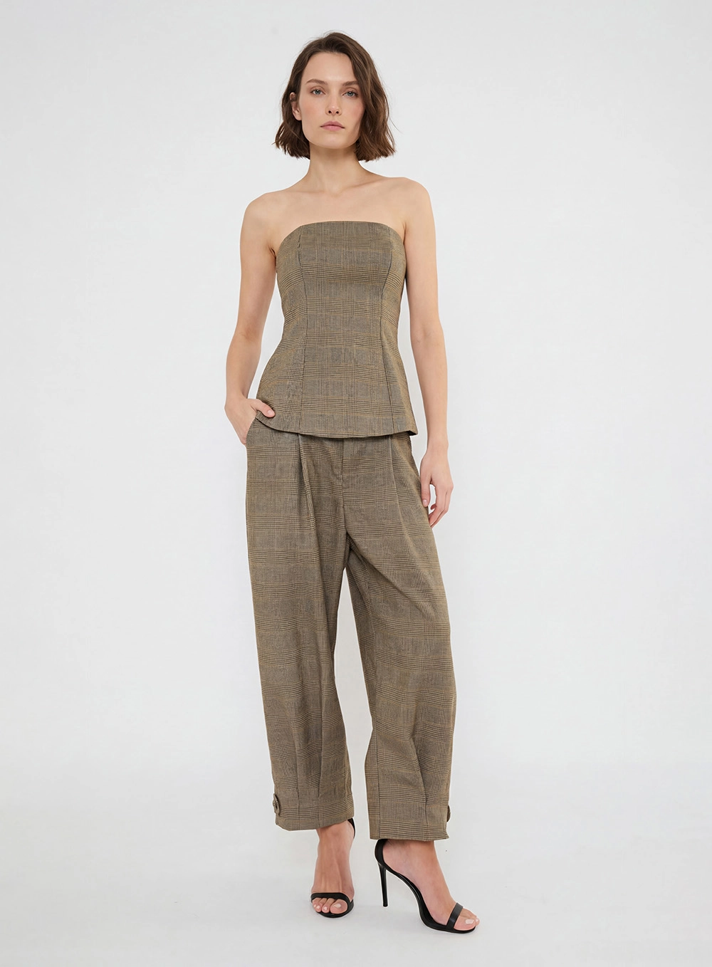 Calça Xadrez Alfaiataria Ballon Estampados 1