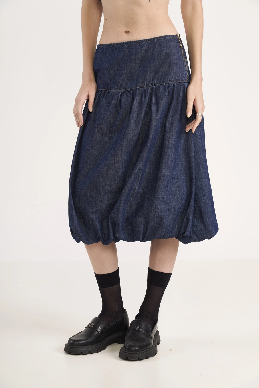 Saia Jeans Balonê Índigo