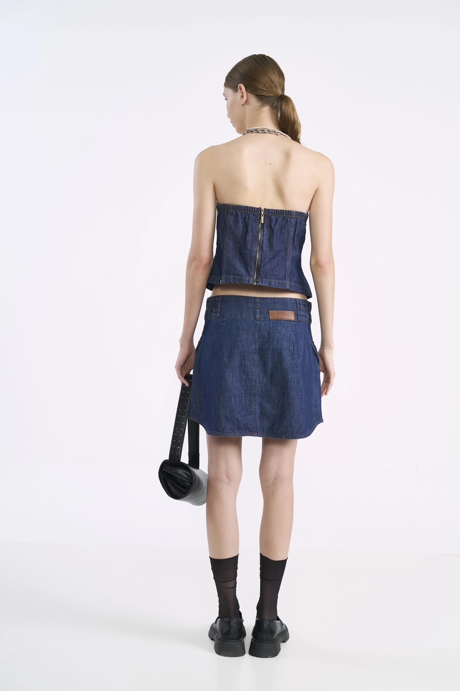 Saia Jeans Cargo Índigo