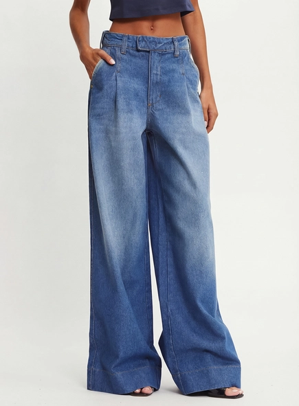 Calça Jeans Pantalona