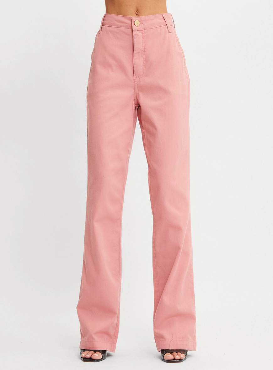 Calça Sarja Feminina Reta Rosa 2