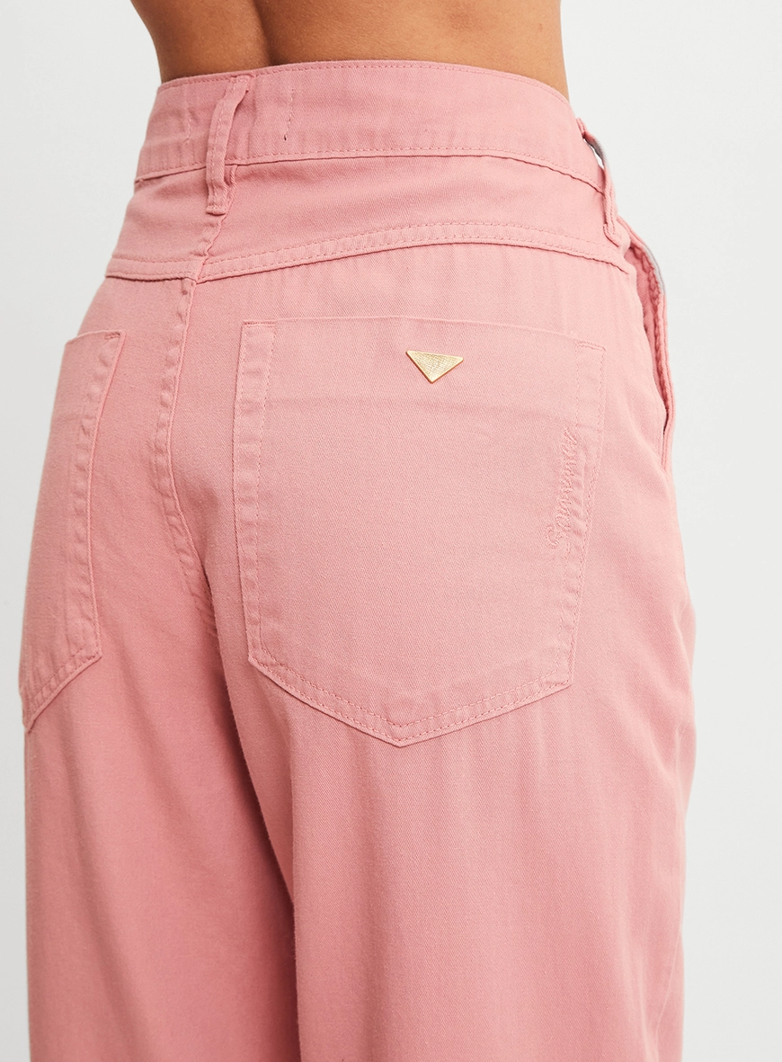 Calça Sarja Feminina Reta Rosa 4