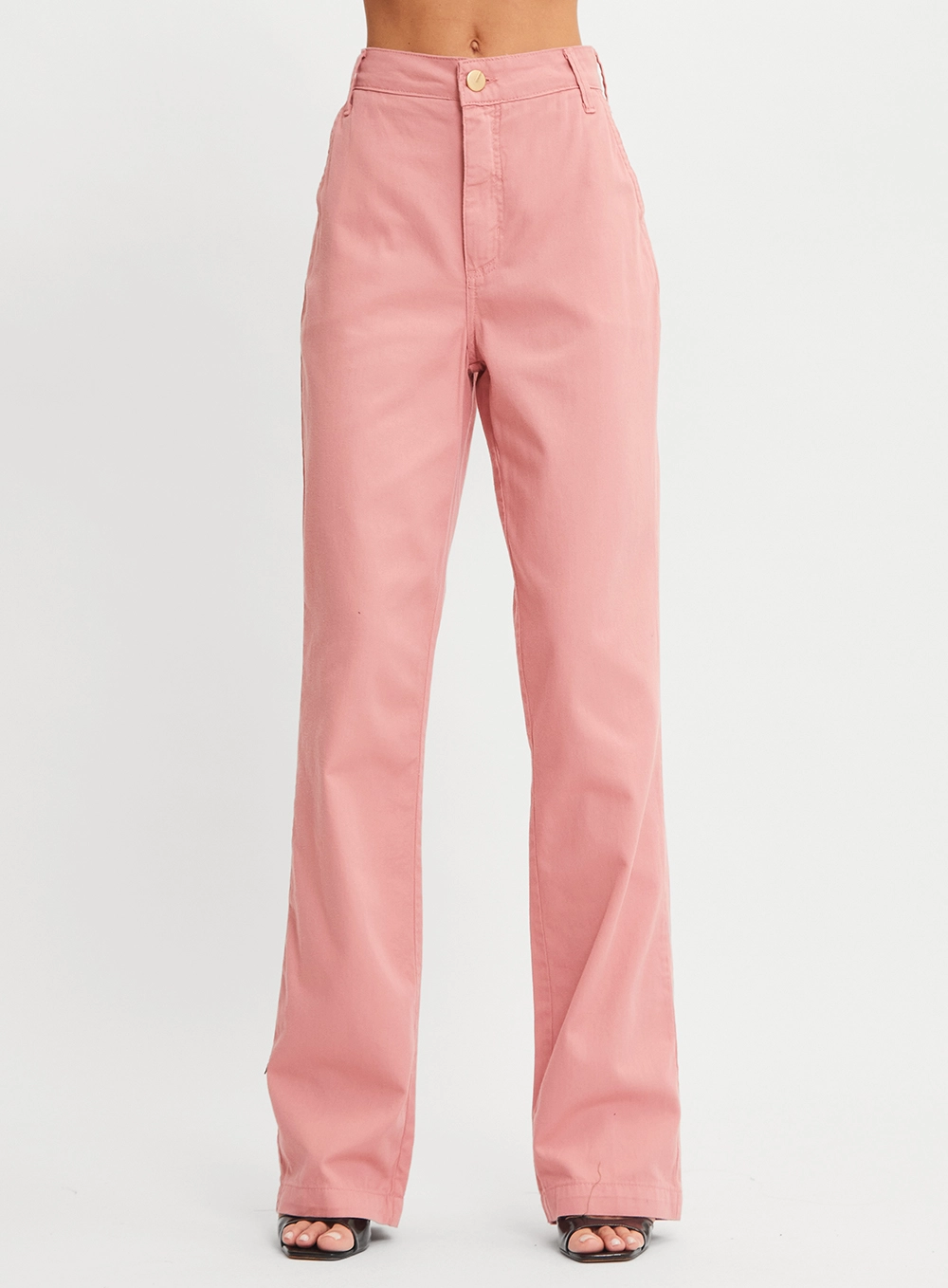 Calça Sarja Feminina Reta Rosa 2